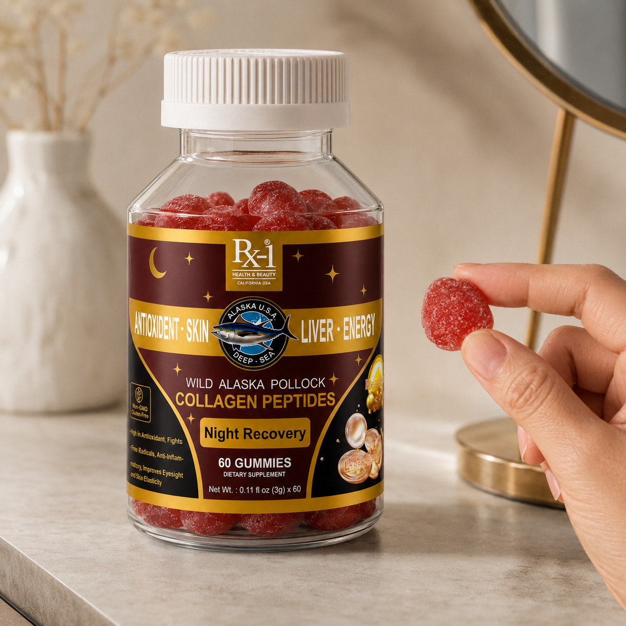 Night Recovery Collagen Peptides Gummies image 7