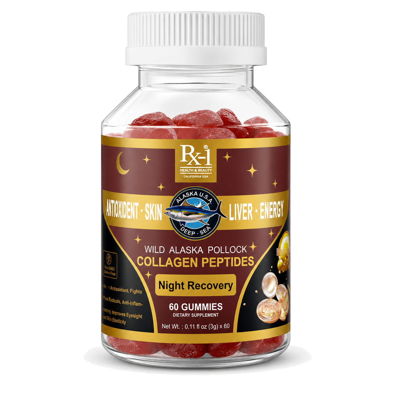 Rx-1 collagen peptide supplement bottle
